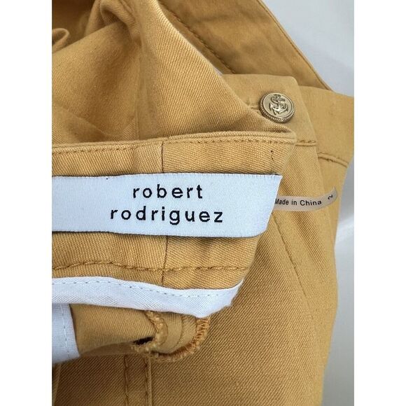 Robert Rodriguez Nautical Yellow Pants Size 2 Straight Leg Pockets Button - Picture 4 of 5